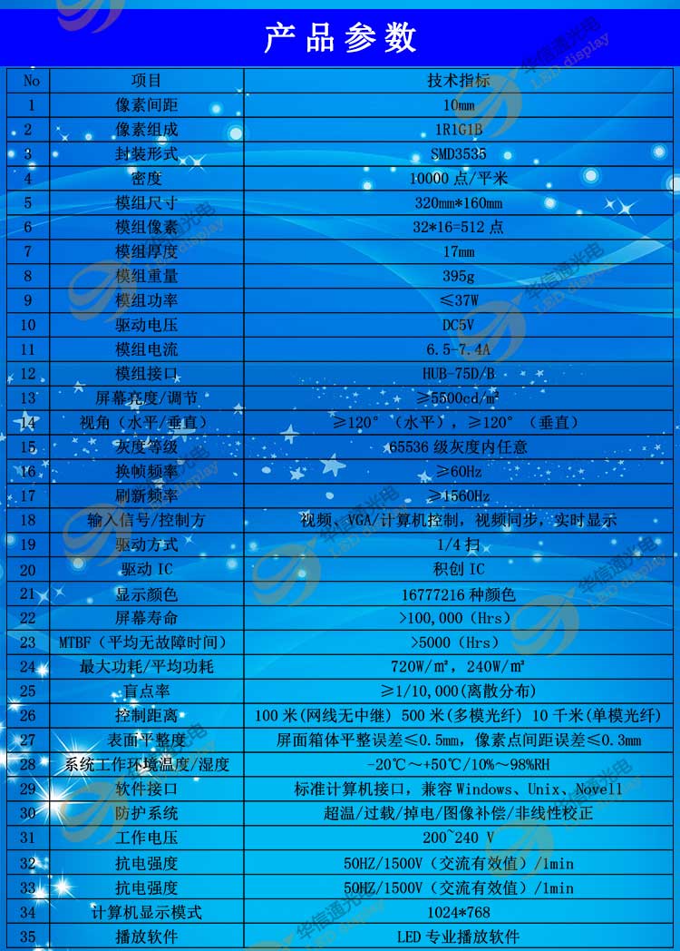 P10高清LED戶外顯示屏全彩色參數(shù)