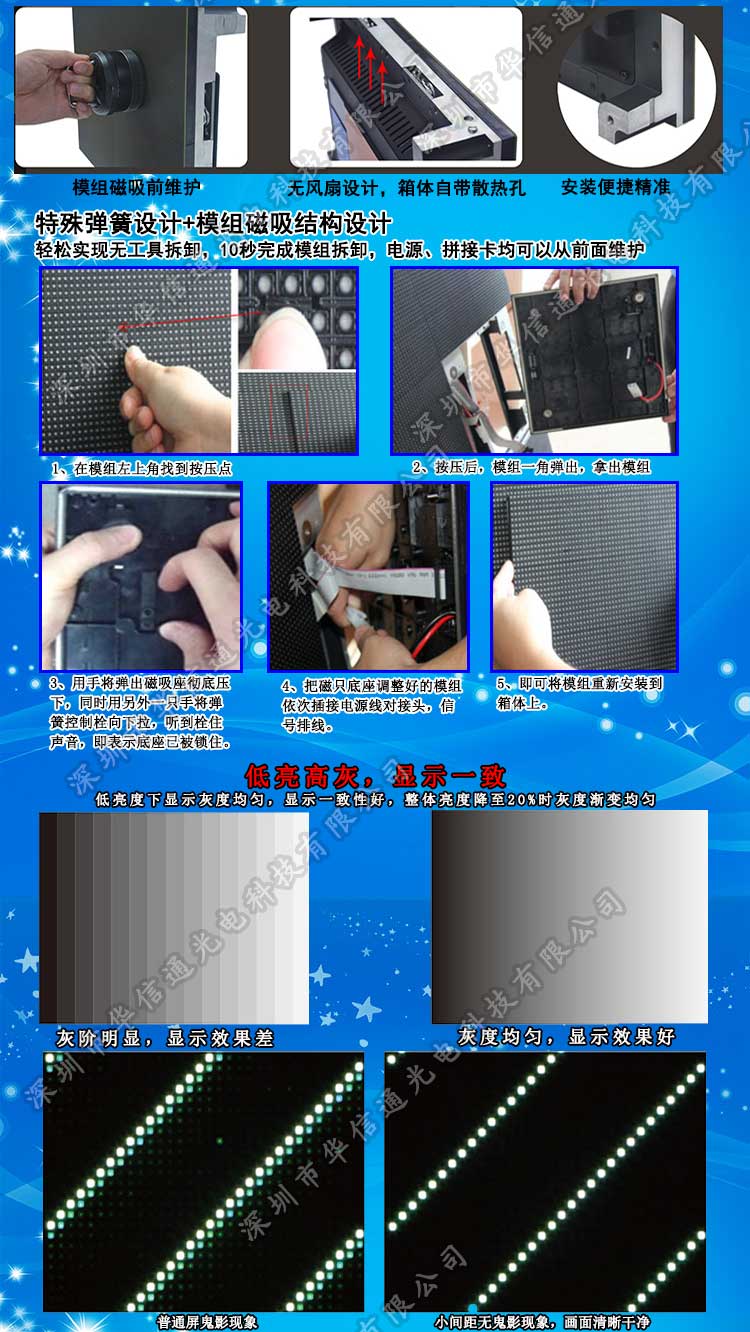 P2室內(nèi)高清小間距LED顯示屏磁吸前維護(hù)