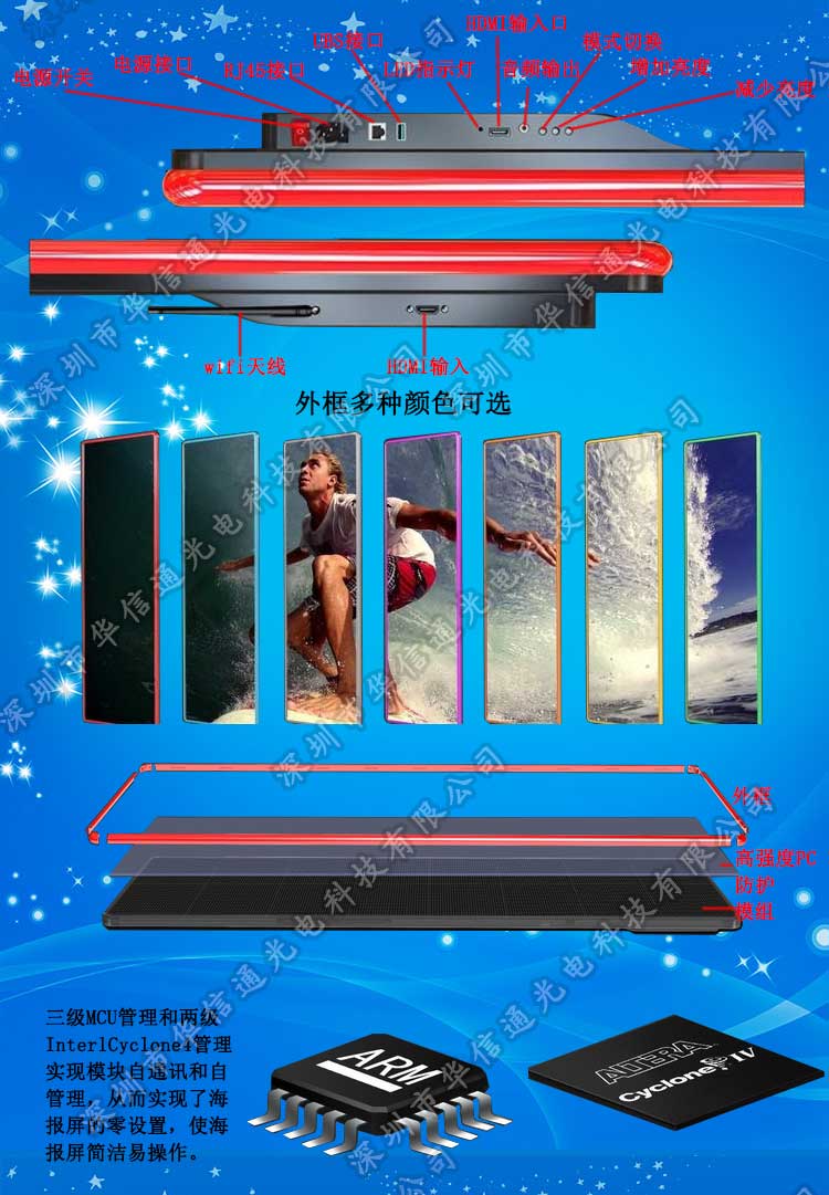 P2.5室內高清超薄電子海報鏡子易拉寶LED廣告機多種外觀